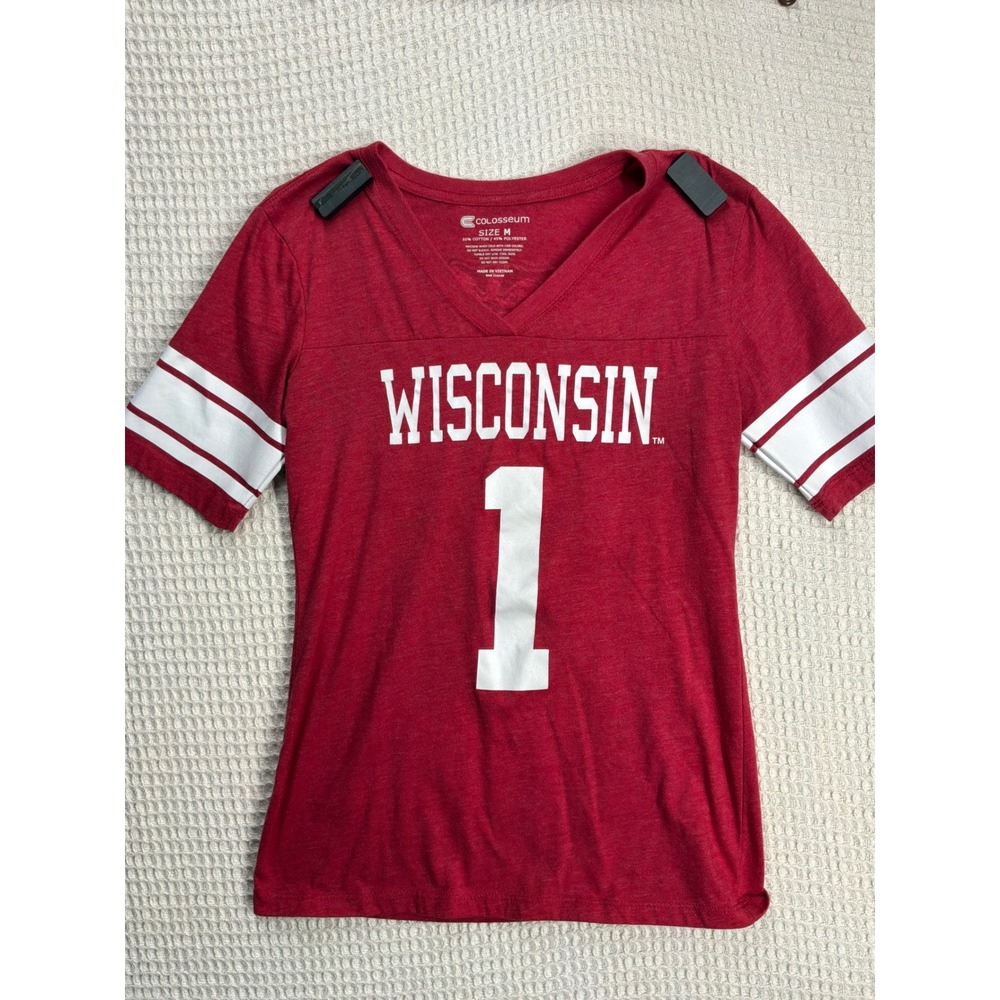 Gameday Womens Colosseum Wisconsin Badgers Jersey Tee M Red